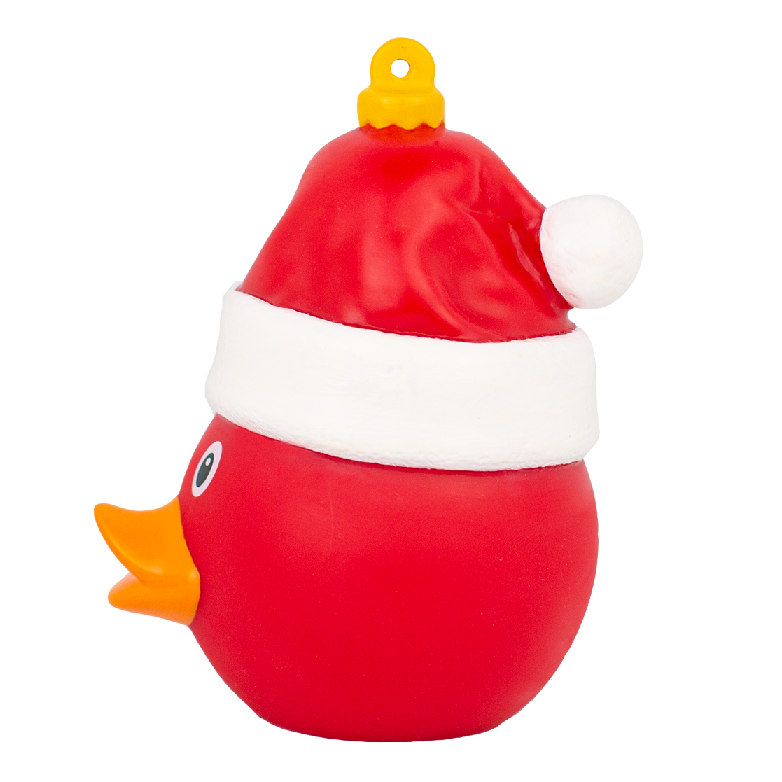 PATO DE GOMA BOLA CON GORRO PAPA NOEL