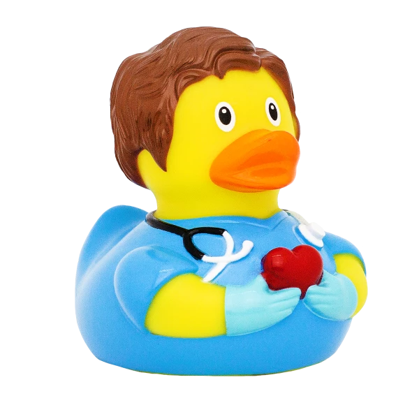 Pato de Goma Médico Corazón