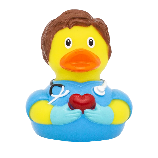 Pato de Goma Médico Corazón